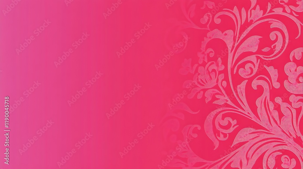 Pink Gradient Background with Floral Damask Design Pink Gradient Background with Floral Damask Design