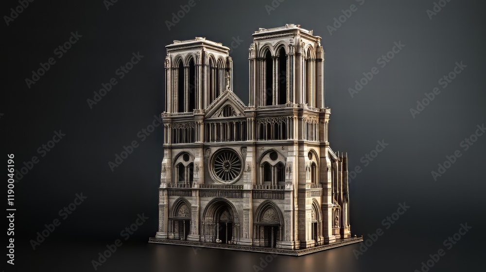 Fototapeta premium Gothic cathedral architectural model
