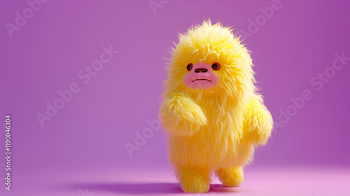 3D Yellow Fluffy Yeti
