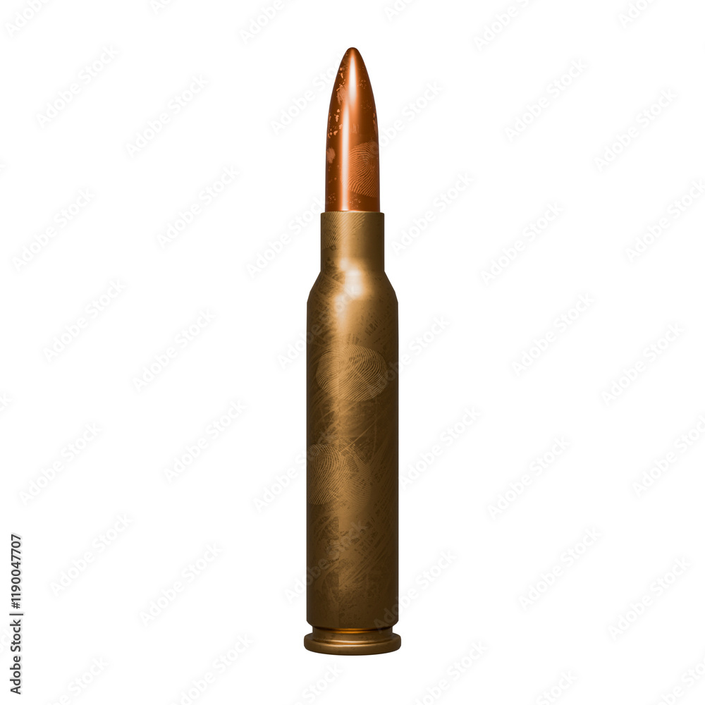 Bullet 3D render isolated on transparent background PNG Bullet 3D render isolated on transparent background PNG