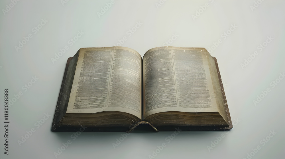 Obraz premium Reading experience of an open book on table indoor still life minimalist