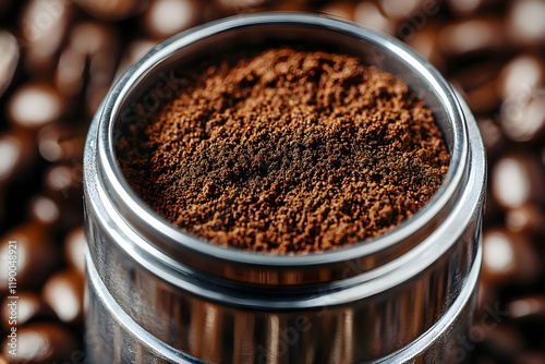 Wallpaper Mural Espresso Coffee Grounds in Portafilter Closeup Photo Torontodigital.ca