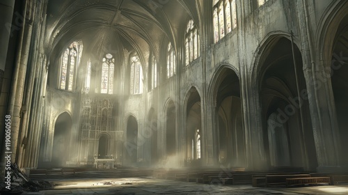 Sunbeams in a grand  old cathedral