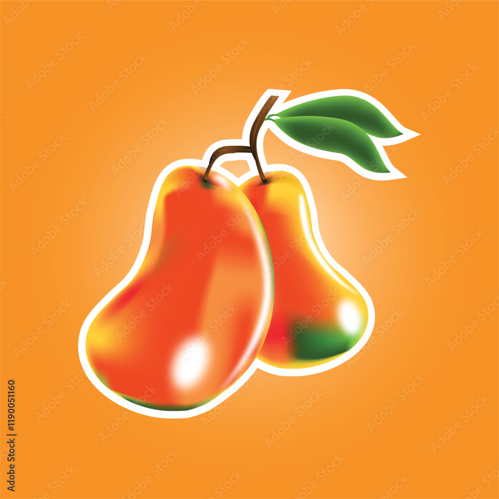 Deliciosos Mangos ilustrados con colores vibrantes 
