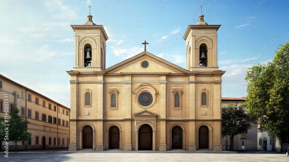Fototapeta premium Grand church facade on sunny day