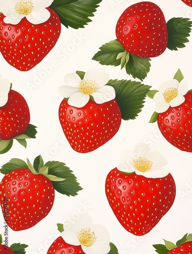 strawberry seamless pattern, generated ai