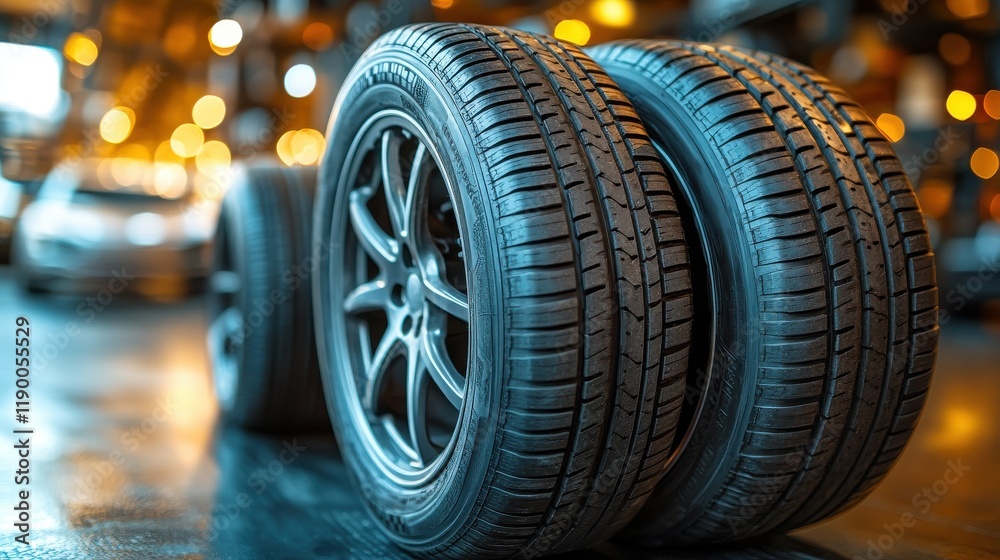 car tire set stacks of car tires lie on their sides on top of each other wheels summer and winte car tire set stacks of car tires lie on their sides on top of each other wheels summer and winte