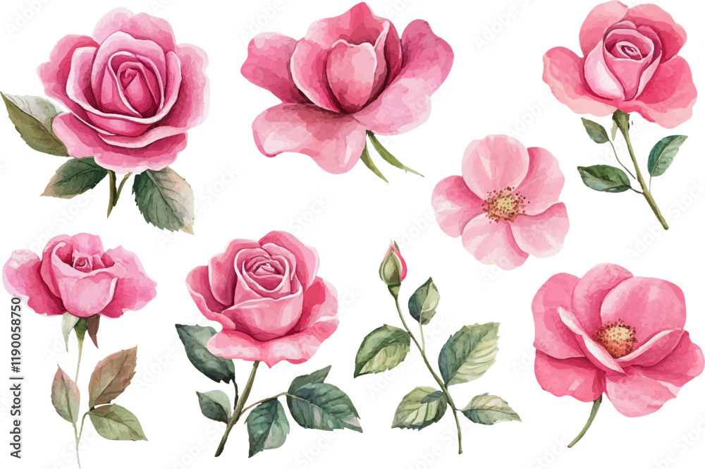 Fototapeta premium seamless pattern with pink roses