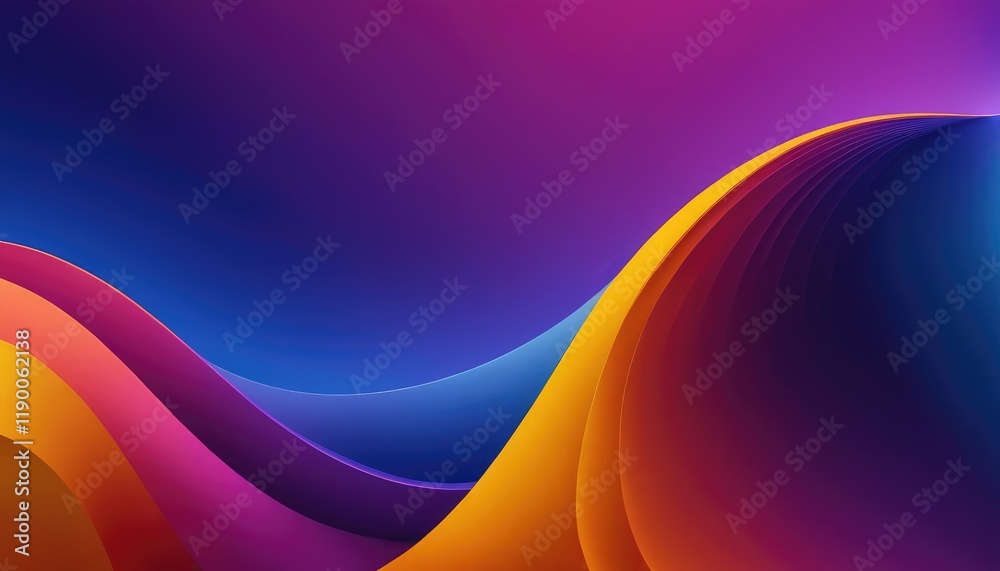 Fototapeta premium Abstract colorful background with waves and smooth gradient 9