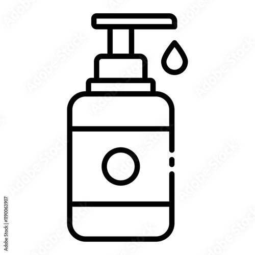 Pump bottle lotion outline icon for skincare or beauty use photo