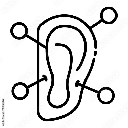 Acupuncture ear point outline icon for relaxation and alternative therapy.