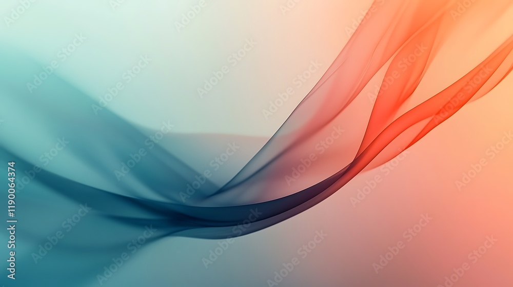 Fototapeta premium Abstract flowing teal and orange wave design