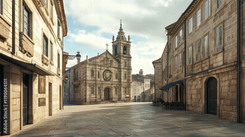 Church Square in European City Church Square in European City