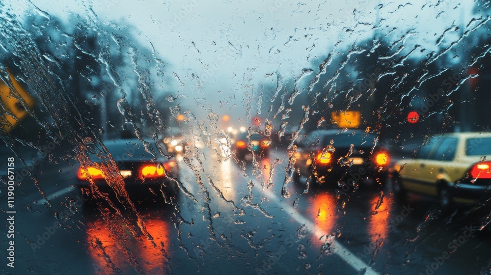 Bad Weather Driving - Driving on a Freeway on a Rainy and Misty Day Bad Weather Driving - Driving on a Freeway on a Rainy and Misty Day