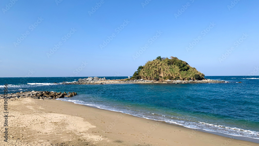 志賀島の美しい下馬ヶ浜の風景 志賀島の美しい下馬ヶ浜の風景