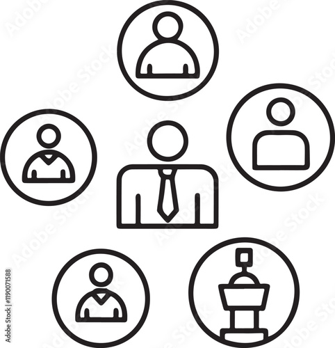 Human resources icon collection set. Containing employee, work, organization structure, business, industry, cycle economy, hr, concept icon. Simple flat vector.