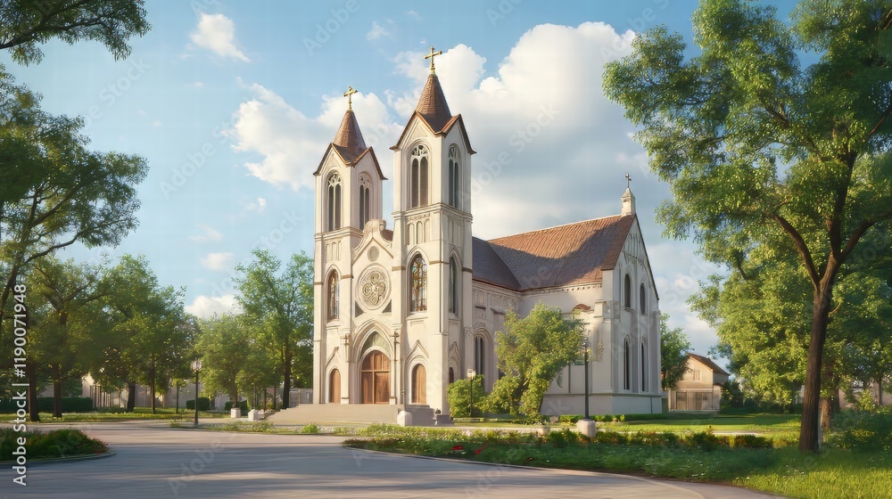 Fototapeta premium Majestic church on a sunny day