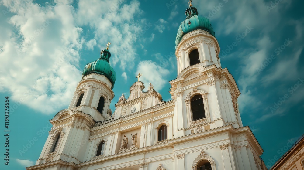 Fototapeta premium Grand church under a blue sky