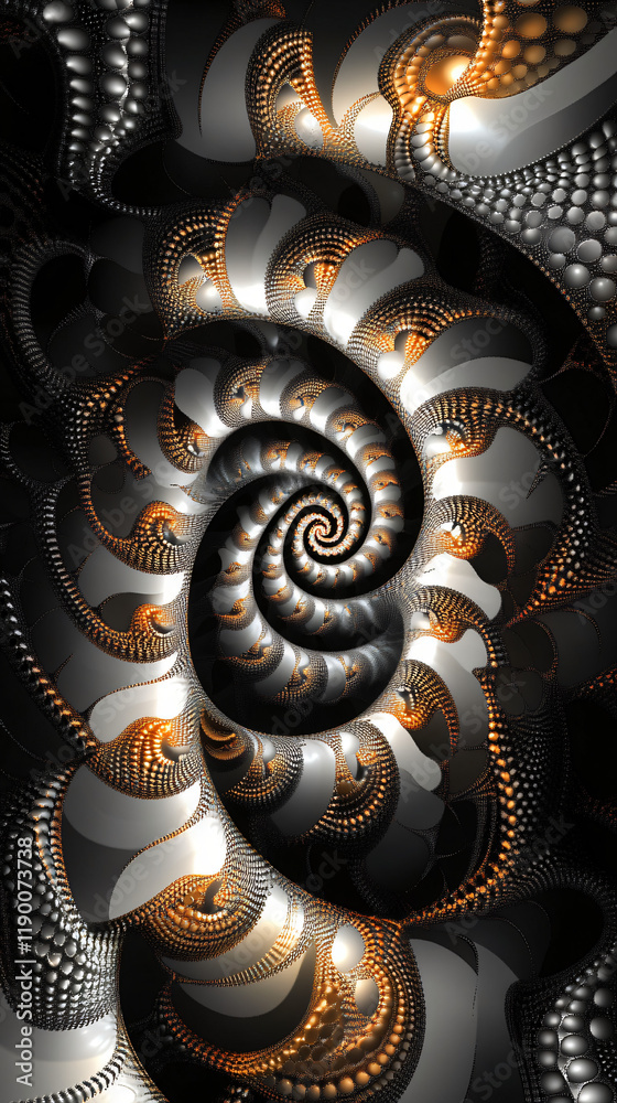 Fototapeta premium AI-designed swirling vortex patterns with pulsating light effects and deep contrasting colors, evoking a sense of motion and energy.