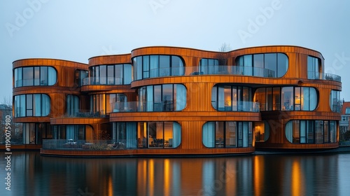 copenhagen denmark axel towers comprising five round towers modern office buildings glass and copper in copenhagen opposite of tivoli gardens designed by lundgaard tranberg arkitekte