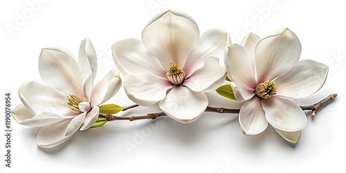 Wallpaper Mural Delicate white magnolia blooms, petals unfurl in springtime.  Clean, minimalist photography. Torontodigital.ca