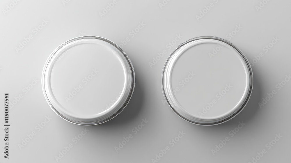 Two Blank White Round Containers Mockup Two Blank White Round Containers Mockup