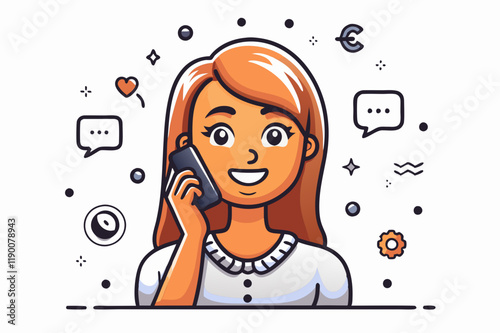 Cheerful Professional Woman Having Animated Phone Conversation