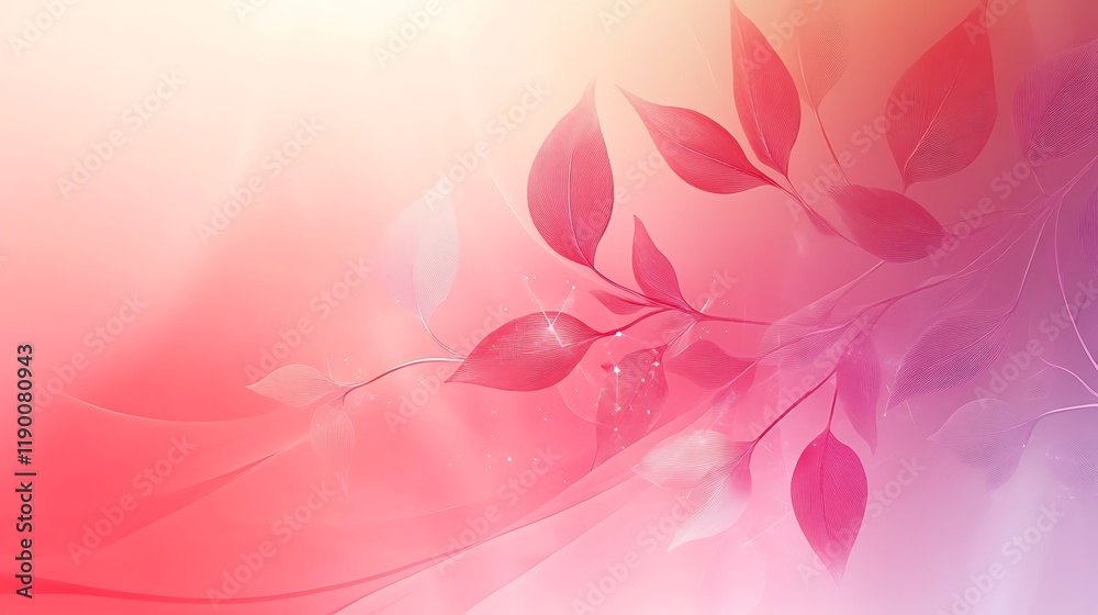 Delicate Pink Leaves on a Soft Background