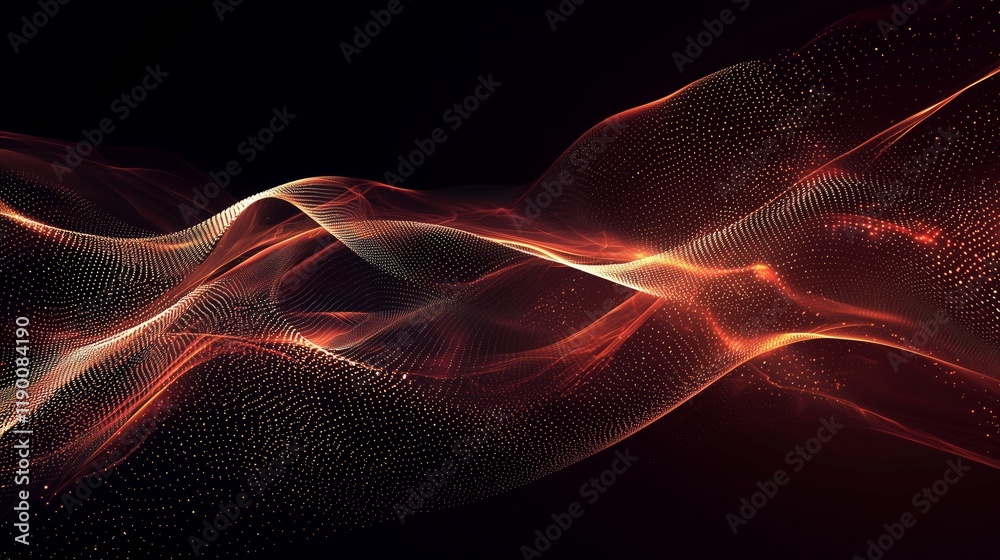 Fototapeta premium Dynamic wave patterns create a sense of motion against a dark background with vibrant colors and fluid shapes