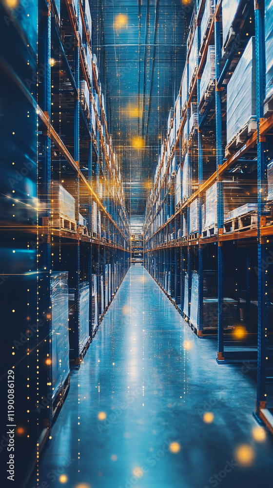 Obraz premium AI-driven logistics optimization for improved freight costs and timely delivery.