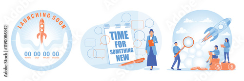 Illustration depicting starting a new business with time management.