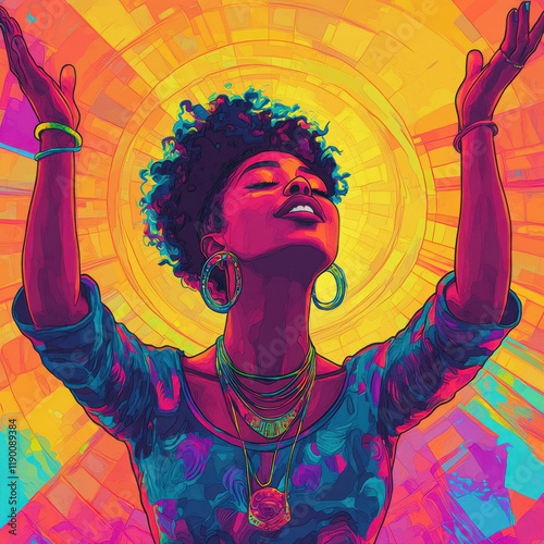 Black History Month celebration with bold and colorful illustration