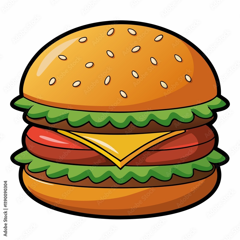 hamburger on a white hamburger on a white