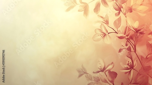 Delicate Peach Blossoms Artistic Floral Painting