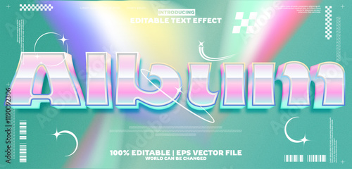 Album y2k editable text effect in modern trend style