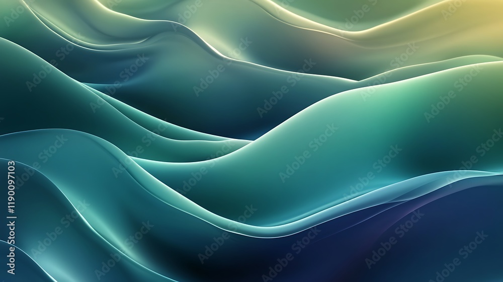 Abstract Teal Green Wavy Swirling Design Abstract Teal Green Wavy Swirling Design