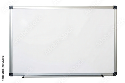 Large blank whiteboard isolated with transparent background