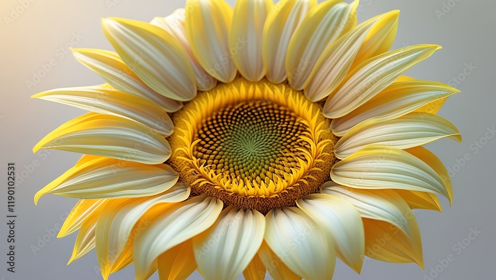 Fototapeta premium A vibrant yellow sunflower in full bloom displays its petals