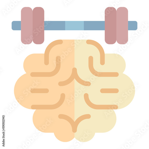 Brain Fitness Concept with Dumbbell Icon