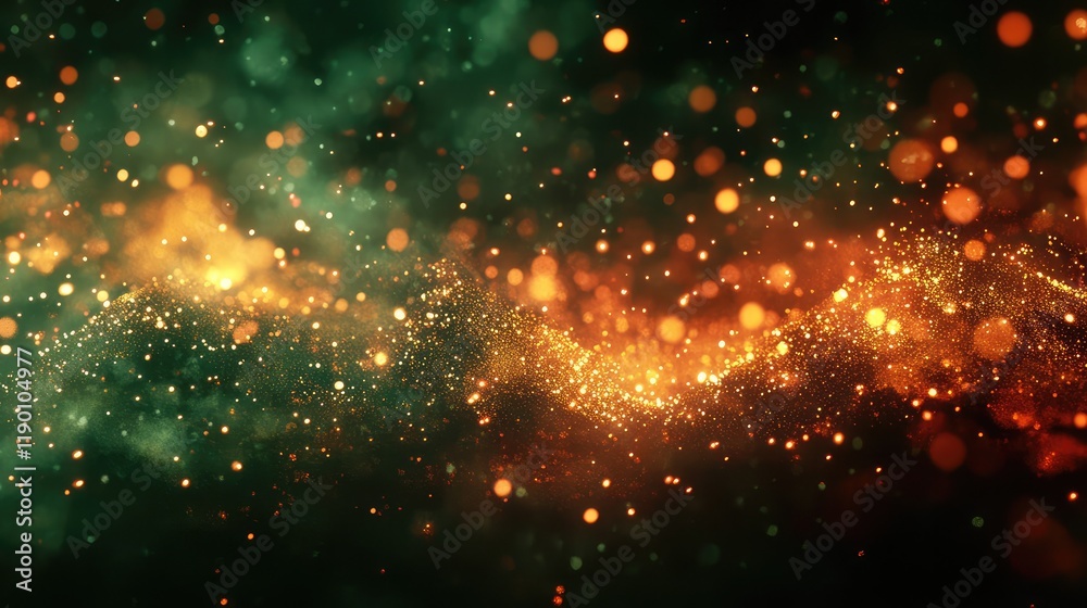 Obraz premium A bokeh of twinkling Christmas lights in red, green, and gold tones, creating a warm and inviting festive feel