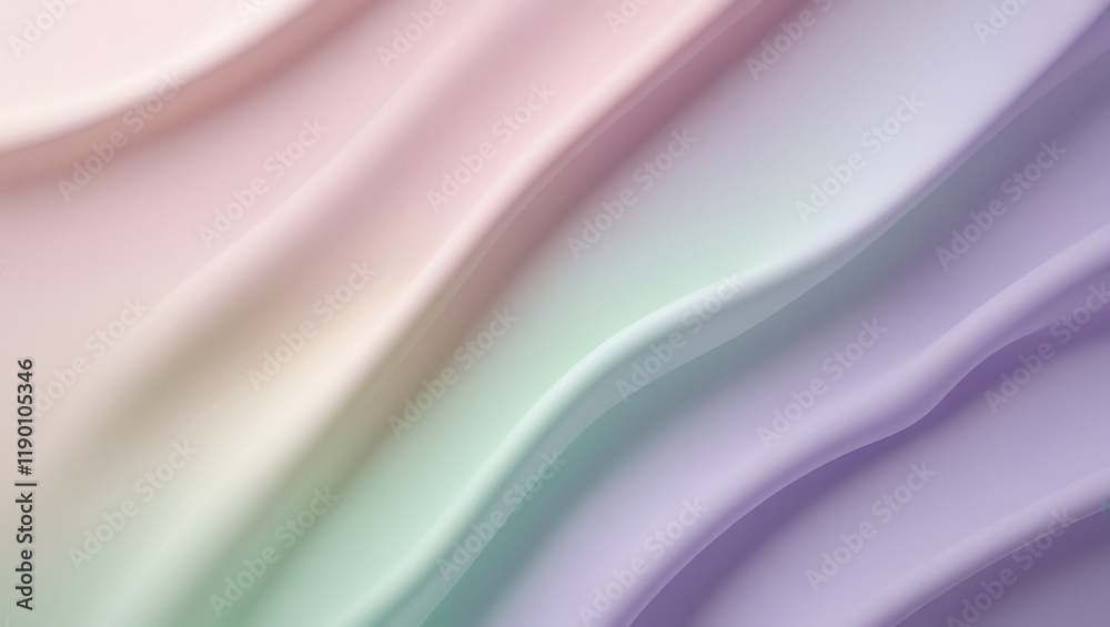 Fototapeta premium A high-resolution background featuring a clean pastel-colored gradient that transitions from light blush to pale mint green and lavender in a smooth and subtle manner.