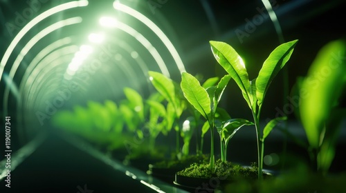 Robotic caretakers nurturing endangered plant species in high-tech greenhouse nature conservation futuristic environment close-up view