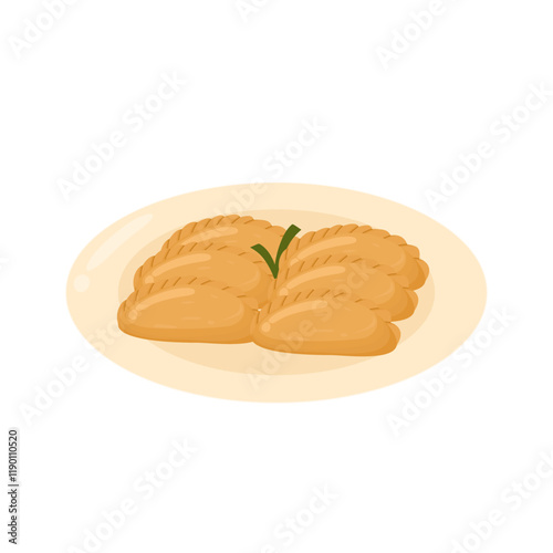 Indonesian Food Kue Pastel Illustration