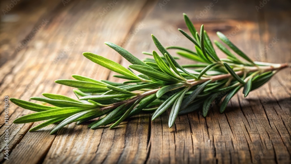 A fragrant sprig of rosemary nestled among olive leaves , botanical, Mediterranean A fragrant sprig of rosemary nestled among olive leaves , botanical, Mediterranean