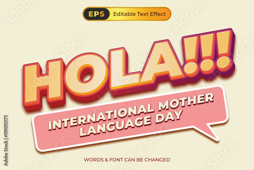 International mother language editable text effect template