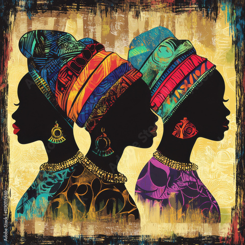 Abstract Celebration of African Heritage in Mosaic: Black History Month photo