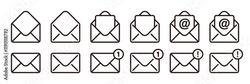 Mail, email, and envelope icon set