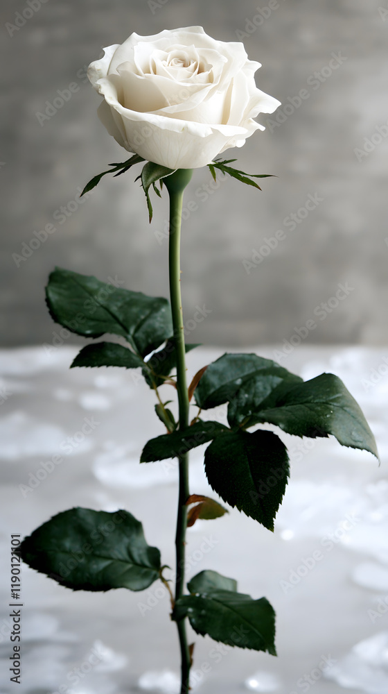 Obraz premium Elegant white rose on a soft background