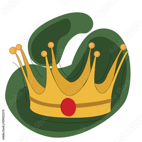 Golden Crown Icon.Gold Royal King Crown. Symbol of Imperial Power.