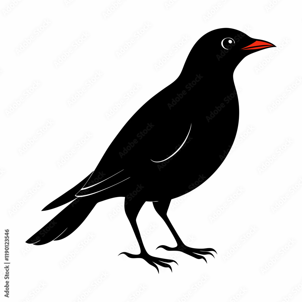 Fototapeta premium vector-silhouette-of-blackbird 